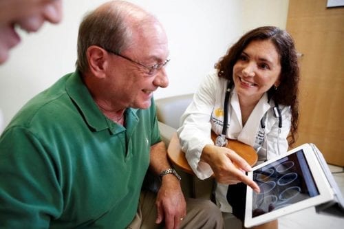 doctor with geriatric patient